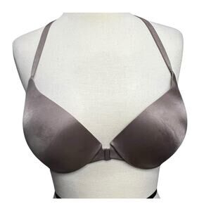 Victorias Secret Very Sexy Plunge Bra 34D Brown Racerback Push Up Padded Strappy